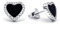 Evensee Herz Ohrringe 925 Silber Schwarzer Onyx,Rhodiniert Ipoallergenisch Damen Coole Liebessymbole Ohrstecker,Geschenk Frauen Weihnachten Geburtstag Muttertag