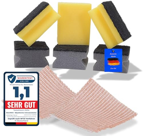 Walfinus Topfreiniger, Kupfertücher Set, Spülschwamm mit Schleifpartikeln für schwer entfernbaren Schmutz, Scheuerschwamm,