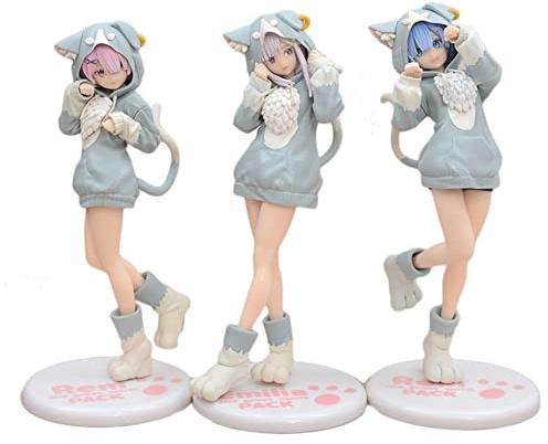 Zhongkaihua Re:0 Rem Figure 20CM Cute Puck Cosplay Ver Rem Figure Anime PVC Model Home Christmas Desk Decoration Birthday Gift Ornament