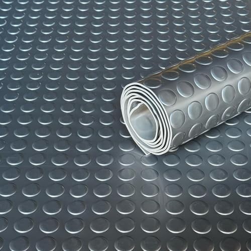 Shield Autocare 2m x 1.5m Silver Coin PVC Flooring Roll | Non Slip Industrial Lino Vinyl Floor Matting for Garage Work Van Heavy Duty 3mm Thick 1.5m Width