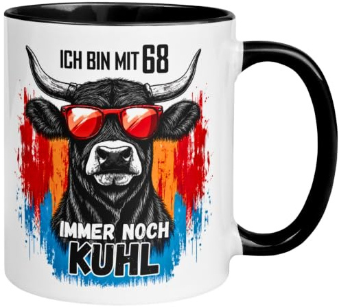 68. Geburtstag Mann Geschenk Tasse | Ich bin mit 68 immer noch Kuhl | Lustiges Geburtstagsgeschenk für Männer zum 68. Geburtstag – Von Hand bedruckt im Familienbetrieb aus Deutschland