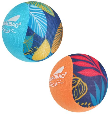 AIBAOBAO Palla Rimbalzante Acqua, 2 Pcs Palline Rimbalzanti per Bambini Adulti Piscina Palla che Rimbalza sull'Acqua Bombe d'Acqua Riutilizzabili Frisbee Acquatico Giochi Aquatici (Arancio + Blu)