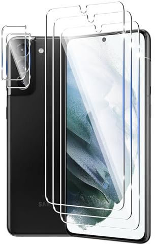 DXULWLM 3+2 Pièces Verre Trempé pour Samsung Galaxy S21 PLUS 5G avec Caméra Arrière Protecteur,HD Transparent,9H Dureté,sans Bulles,Anti-Rayures,Protection Décran pour Samsung Galaxy S21 PLUS 5G
