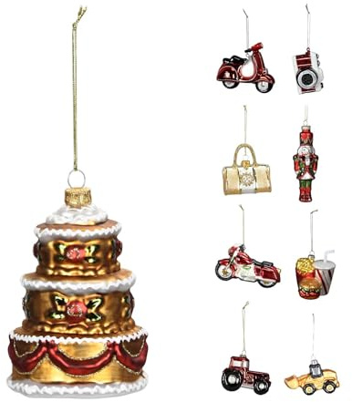 NETPROSHOP Weihnachtsbaumanhänger Weihnachtsdeko Weihnachtsschmuck 1 Stück Höhe 8-10 cm, Farbe:Torte