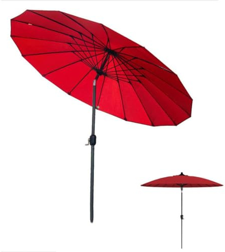 QYYZTQY cm Garten-Sonnenschirm, Terrassentisch, Sonnenschutz, verstellbar, kippsicher, 16 stabile Rippen, Balkonschirm für den Außenbereich mit Kurbel