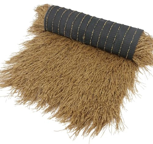 CEWUDA Künstliches Strohdach Rolle für Die Tiki-Bar-Dekor Aus Stroh 40 x 120cm Synthetisches Strohgrasdach Reetdachrolle Palapa-Tiki-Dachmatte für Terrasse Pool Strand Tropische Hawaii-Partydekoration