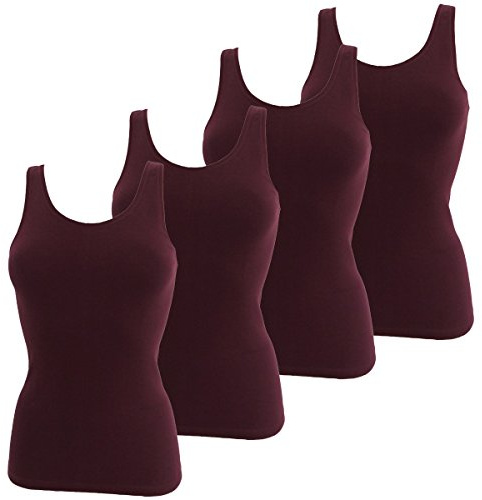 HERMKO 1310 4er Pack Damen Tank Tops - 100% Bio-Baumwolle in Feinripp - Hautfreundlich nach ÖKO-TEX - Strapazierfähig und Formbeständig