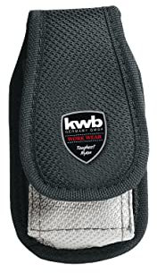 kwb Handy Tasche Nylon mit Klettverschluss, in Silber/Schwarz, Handytasche für den Gürtel
