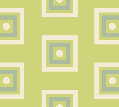 Gräflich Münster'sche Manufaktur Moderne GMM Tapete Modern living - Little Square grün angepasst an Schöner Wohnen Trendfarbe Farn - Höhe 2,6m Breite 46,5cm