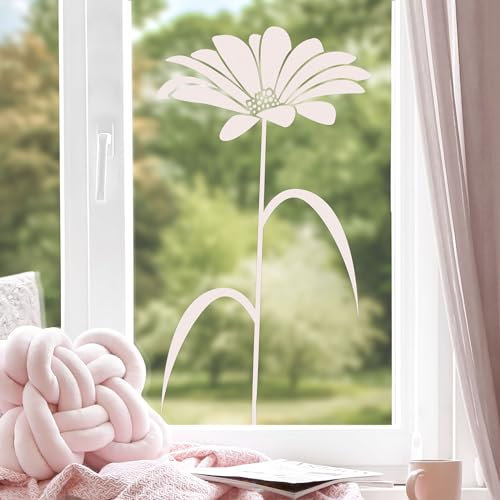 Apalis Fensterfolie Fenstertattoo Blume Glas-Aufkleber Offshore Blue 40 x 18cm