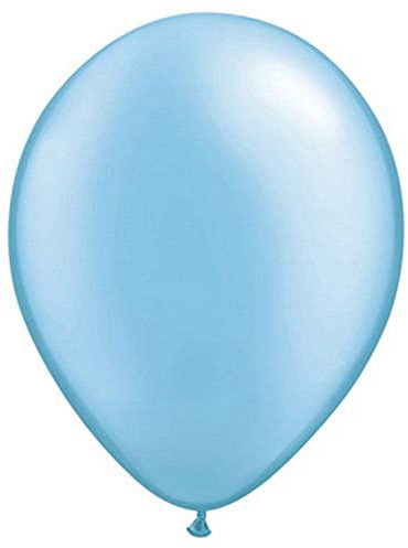 05 Round Pearl Azure 100Ct Qualatex Plain Latex Balloons. Bag of 100 Balloons