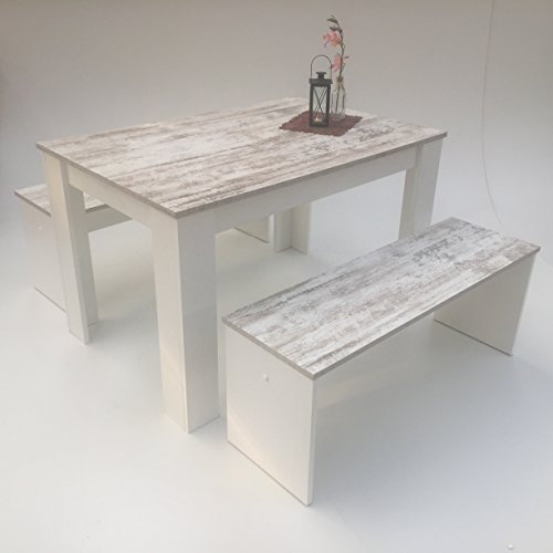 Möbel SD Esstisch Gruppe Canyon White Pine- weiß