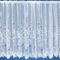 White Floral Contemporary Window Lace Net Curtain With Scalloped Bottom. 90inch (229cm) drop. Sold by the metre by Kelly's Soft Furnishings