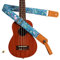 MUSIC FIRST Original Design Vintage Dawn Fog Garden weicher Musselin & echtes Leder Ukulelengurt Ukulele Schultergurt mit einem Echtledergurt Schließfach
