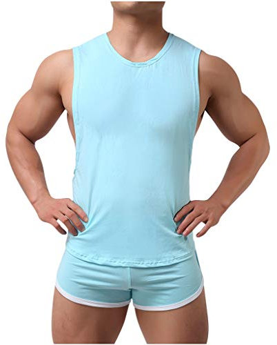 Herren Tank Top Sporthose Set Sportanzug Trainingsanzug Sommer Kurze Hose T-Shirts Trainingshose Licht Atmungsaktiv Sport Anzug, Teenager Männer Fitness Gym Yoga Jogging Shorts Tops Pyjama