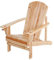 Outsunny Adirondack-Gartenstuhl mit Becherhalter Gartenliege Balkonstuhl Massivholz Natur 72,5 x 97 x 93 cm