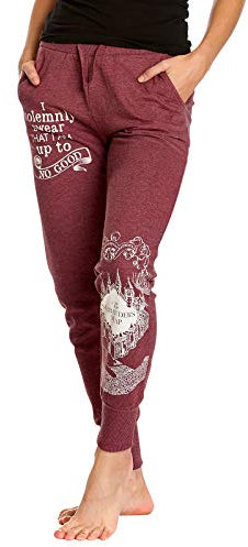 Elbenwald Harry Potter Damen Sweathose Karte des Rumtreibers rot meliert - XXL