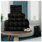 FAIRWAYUK Handtuch-Set für Badezimmer, ultraweich, hochwertig, wasserabsorbierend, Geschenksets, 100 % ägyptische Baumwolle, 4 x Gesicht, 2 x Hand, 2 x Badetücher, 8-teilig, Schwarz