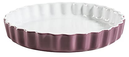 MÄSER 931981 Kitchen Time, Tarteform, Quicheform, Obstkuchenform, kratz- und schnittfest, runde Backform mit Wellenrand, Ø 27 cm, Keramik, Berry