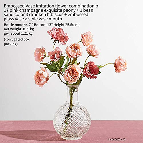 NICETOW Flores artificiais Vasos de Casamento para Flores decoração da casa Buquê de Flores artificiais com decoração de Mesa de jantar de Casamento Vaso (Cor: Conjunto de Vaso B)