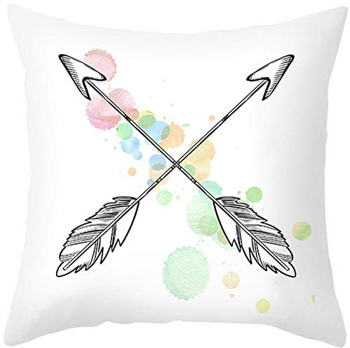 Lieson Dekokissen Kinderzimmer, Dekokissen Set 40x40 1 Stück Kissenüberzug Weiß Rosa Grün Pfeil Muster, Polyester