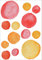 wolga-kreativ Wandtattoo Wandsticker Wandbild 60 Stück Wasserfarben orange Punkte Tupfen Set Wanddeko Set Kinderzimmer Spielzimmer Babyzimmer Mädchen Junge-n Baby Zimmer wandtattoo