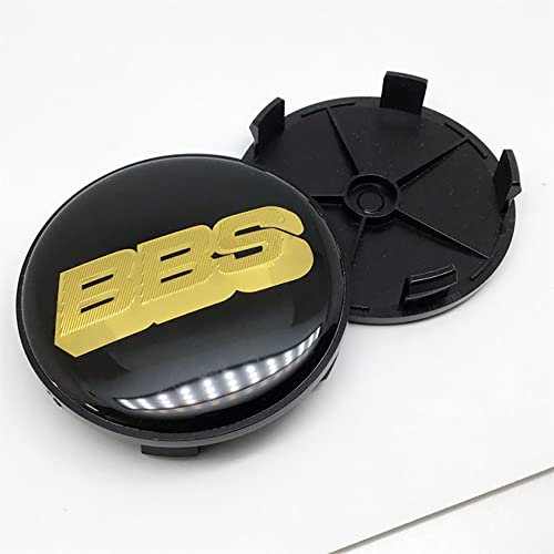 XLUCBS 4 Stück Auto Radnabenkappen Radnabenabdeckung Radnabendeckel Zierdeckel, für BBS 68mm Abzeichen Aufkleber Styling Zubehör