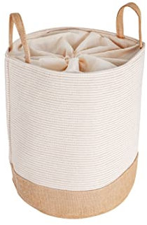 ESPAI HOME cesto ropa sucia bebe de Yute 40 x 35cm, laundry basket, cesta lavanderia, cubo ropa sucia, cesta colada, pongotodo organizador juguetes y mantas, cesto roupa suja