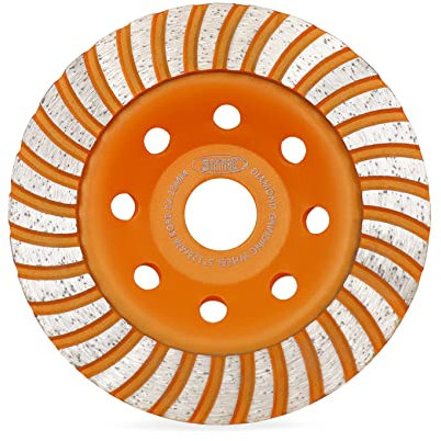 BGTEC Diamant-Schleiftopf für Beton - 125mm Winkelschleifscheibe mit 22.23/15.875mm Unterlegscheibe zum Schleifen von Granit, Marmor, Beton, Ziegel, Mauerwerk