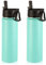 Volhoply 660ml Gourde Inox avec Paille 2 Paquets, Bouteille Isotherme Double Paroi avec Couvercle Sans BPA, Bottle Réutilisable en Métal Étanche pour Sport, enfant, Cadeaux(Vert Menthe,2 Set)