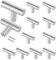 Cjueiom 12 Pack Brushed Nickel Cupboard Knobs & Pull Handles, 50mm Length T Bar, Stainless Steel Drawer & Wardrobe Door Knobs for Kitchen & Bedroom Drawer & Closet