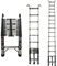 Edelstahl Teleskopleiter Klappleiter, 5m Ausziehbar Leiter mit 2 Haken, Mehrzweck Schiebeleiter Sprossenleiter Stehleiter, Einfach zu Verwenden, 150kg Tragkraft