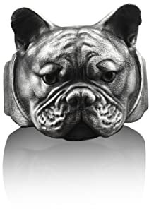 Bysilverstone Jewelry - Handgefertigter Mops-Herrenring Aus Sterlingsilber, Biker-Ring Mit Hundetier, Silberner Mops-Herrenschmuck, Silbernes Mops-Geschenk, Einzigartiger Ring Für Männer, Minimalistis