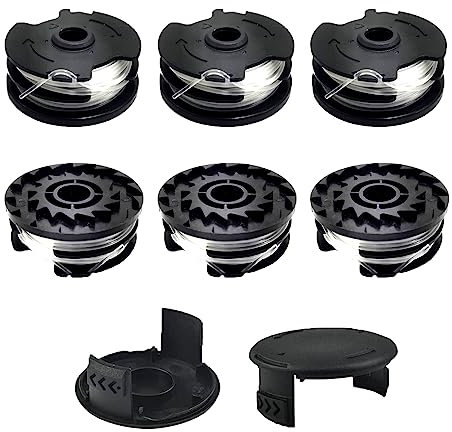 Viilich 6 Stücke Ersatz Fadenspulen für LIDL Parkside,mit 2 Kappe,Nylonfäden Ersatz Spule für LIDL Parkside Trimmer Rasentrimmer PRTA 20-Li A1,B2,C3;PRT 550 A1, A3;PRT 300 A1-2x4m 1,6mm