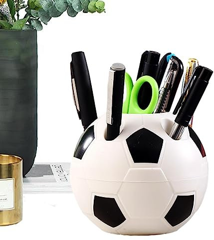Pot à crayons pour bureau – Organiseur de pinceaux de maquillage en forme de football | Boîte de rangement multifonction pour bureau, porte-crayons, organisateur de stylos pour bureau Zorq