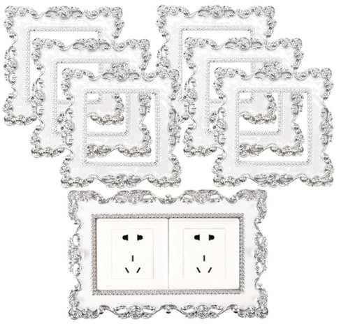 Kellegour 7 Pcs Lichtschalteraufkleber Kunststoff,Schalter Aufkleber Abdeckungen,Tapetenschutz Lichtschalter Schutz,Aufkleber für Schalter,für Schrank Schalter Dekoration wie Home Office