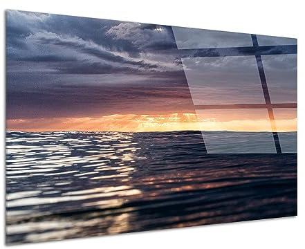 DECLINA – Tableau Mural Lumière d’horizon – Cadre Panorama Nature Atmosphère Apaisante – Photo Sur Verre Acrylique Brillant – Fabrication Française