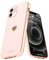 Teageo for iPhone 12 Case Cute Heart Pattern for Women Girls Slim Luxury Bling Plating Soft TPU Anti-Scratch Shockproof Bumper Phone Case for iPhone 12, Light Pink