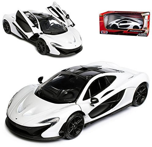 Motormax McLaren P1 Coupe Weiss Schwarz Ab 2013 1/24 Modell Auto mit individiuellem Wunschkennzeichen