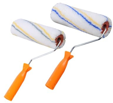 Veemoon 2pcs Wall Paint Roller Brush Set 9-inch Sturdy Foam Rollers Ergonomic Handle for Home and Office Painting