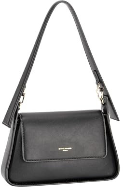David Jones - Damen-Handtasche mit Schulterriemen – Tasche aus PU-Leder – Umhängetasche mit Henkel – weiche Tasche für die Stadt, modisch, elegant, Schwarz