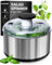 tainless Steel Pump Salad Spinner Large - Easy Compact Kitchen Tool - Stainless Steel Bowl, Drain & Colander - Lettuce Spinner, Vegetable Dryer, Fruit Washer, Pasta & Fries Produce Strainer - 4.7 Qt