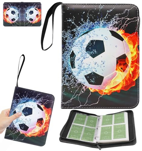 DOWNDRIFT Sammelkarten Album Fussball Karten Sammelalbum Fußball Karten Fußballsammelalbum Karten 50 Seiten Kapazität für 400 Karten Fussballkarten Sammelalbum Fußball Karten Sport Karten Ordner