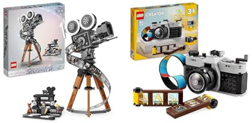 LEGO Disney Kamera – Hommage an Walt Disney, Set zum 100-jährigen Jubiläum & Creator 3in1 Retro Kamera Spielzeug, Videokamera, TV-Set
