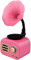 Giradischi in Vinile in Legno, Fonografo Vintage Tutto in Uno Grammofono Nostalgico con Altoparlanti Lettori Sistema di Controllo Stereo Registra 3.5mm Aux-in/USB/Radio FM/Bluetooth 4.2,Rosa