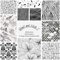 ASENME Scrapbooking-Paket, Designpapier zum Basteln, Scrapbooking, 10 Einheiten (A4) Papier (Schwarz und Weiß 1, 10 Einheiten)