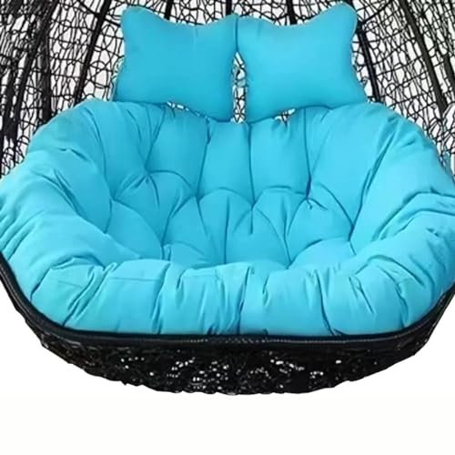 HAILM 2 Personen, Doppel Hängesesselkissen, Doppeltes Hängestuhl Sitzkissen, Dicker Schaukelsitzkissen, Hängekorb Stuhlkissen, 2 Personen Hängendes Ei-Stuhlkissen (150X110 cm),Blau