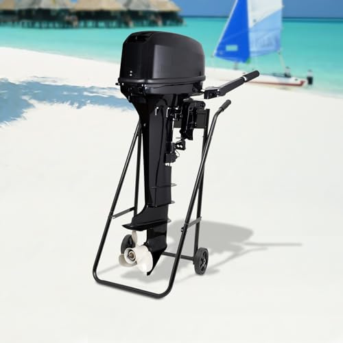 Carrello motore fuoribordo 70 kg, Supporto per Motore Fuoribordo, Fuoribordo Supporto Motore, Nero