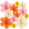 KunpengZen 12 Stück Papier Fächer Dekoration, Papierblumen Hanging Rosa Orange Weiß, Fächer Blumen Papier für Geburtstagsfeiern, Zusammenkünfte, Hochzeiten, Abschlussfeier, Tischdeko, Baby Shower