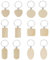 Megcdtr Schlüsselanhänger Holz, 12 Stück DIY Holz Schlüsselanhänger, Wooden Keychain Schlüsselring, Holz Schlüsselanhänger Blanko für Malerei Basteln Dekorieren(6 Stile)